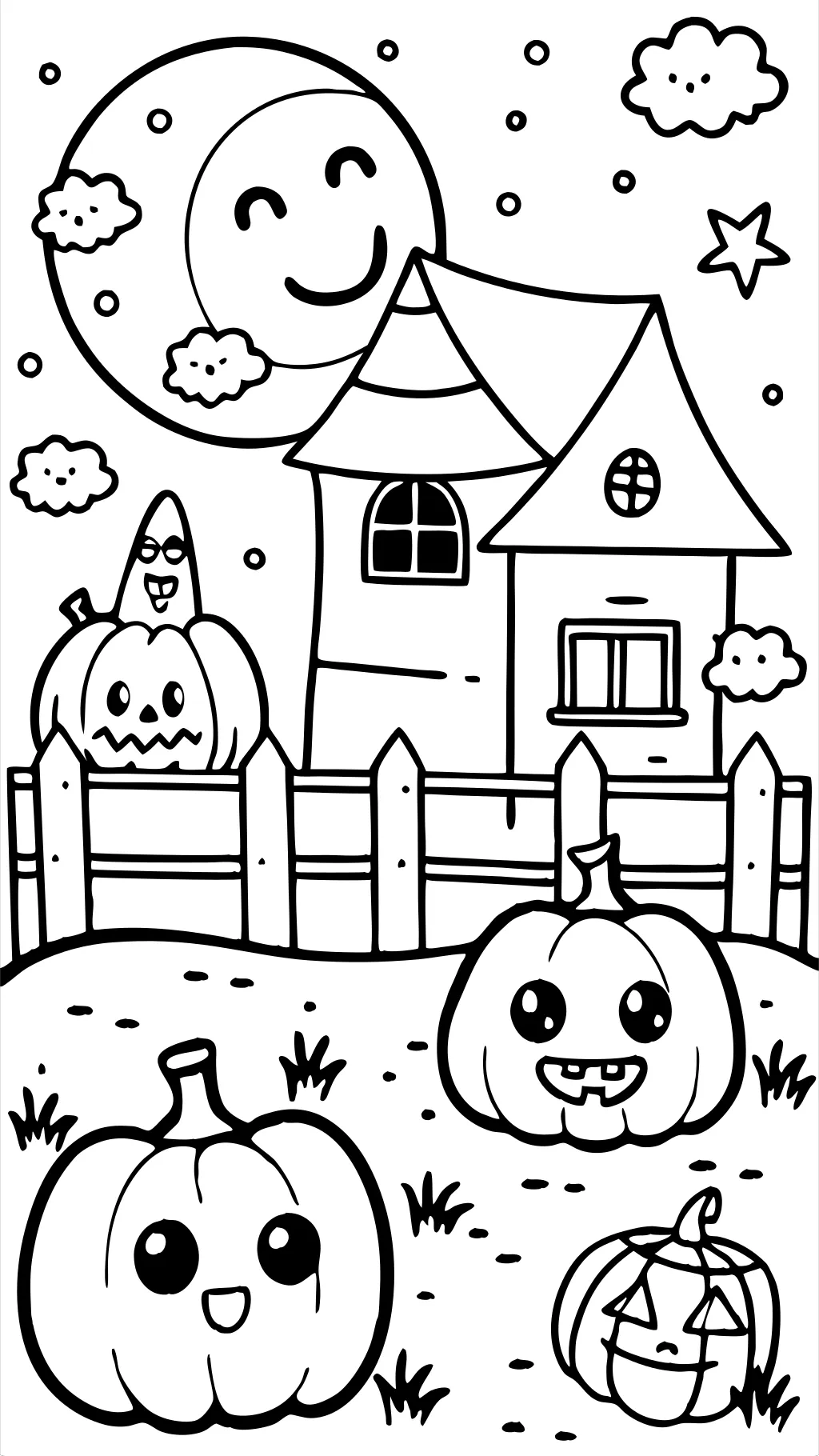 Páginas para colorear de Halloween para niños pequeños